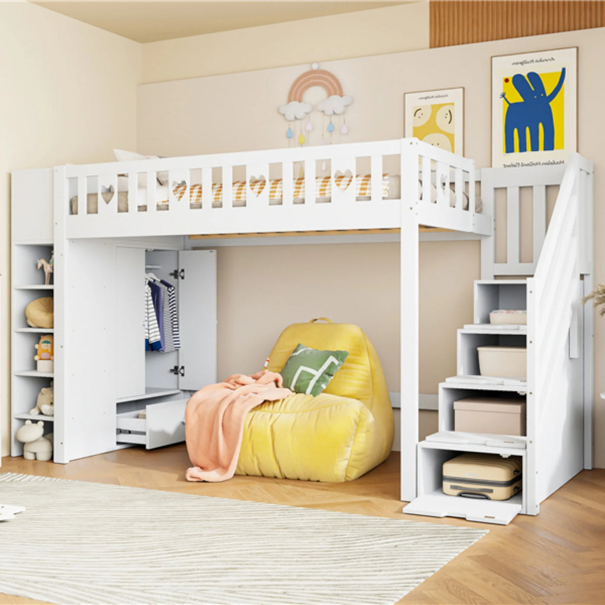 Lit En Hauteur Avec Rangements - Noémie