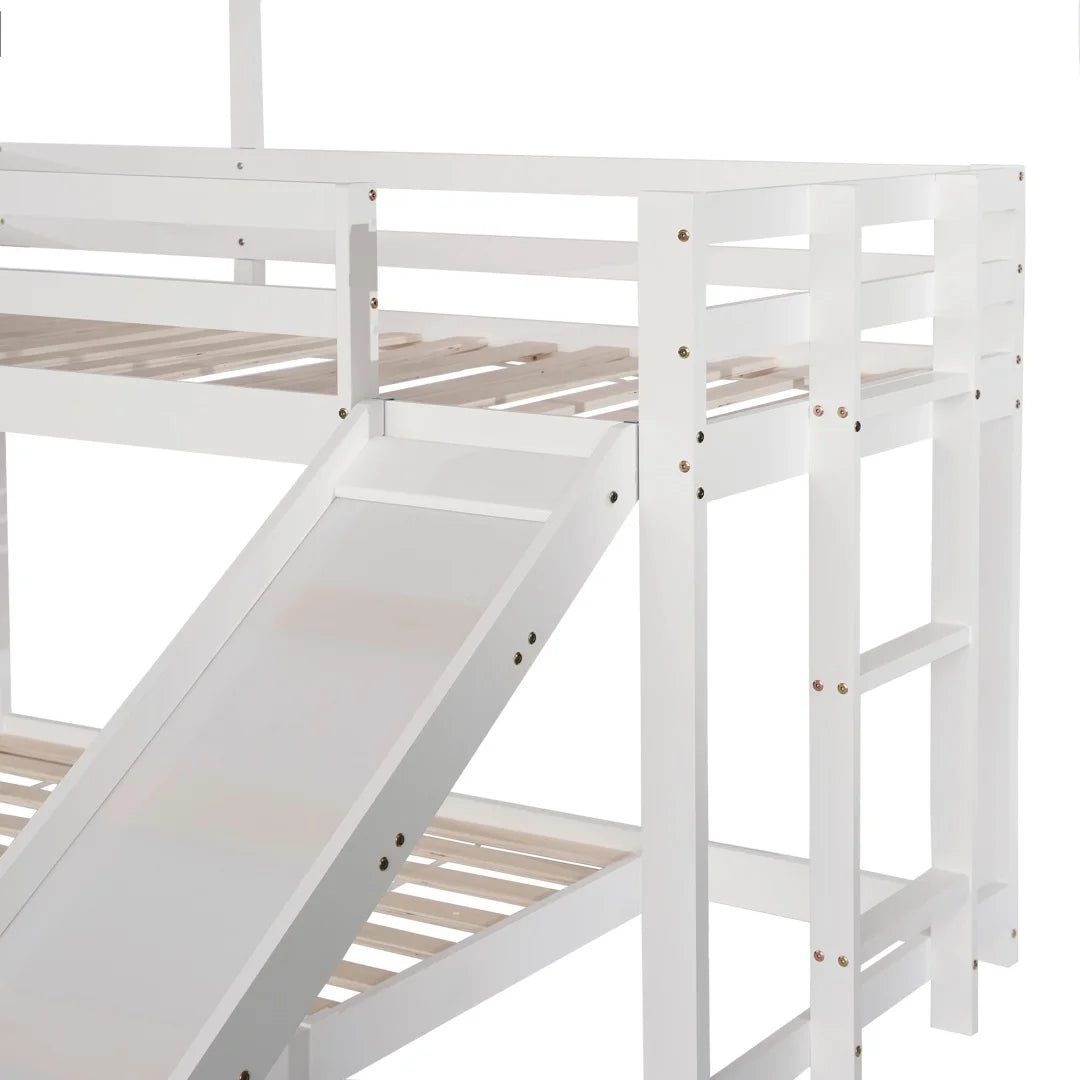 Lit cabane duo avec toboggan - Milo