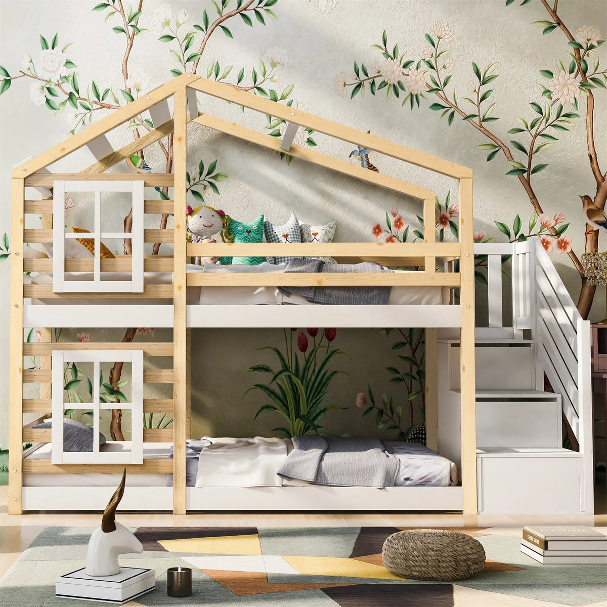 Lit cabane Superposé Avec Escalier - Éline