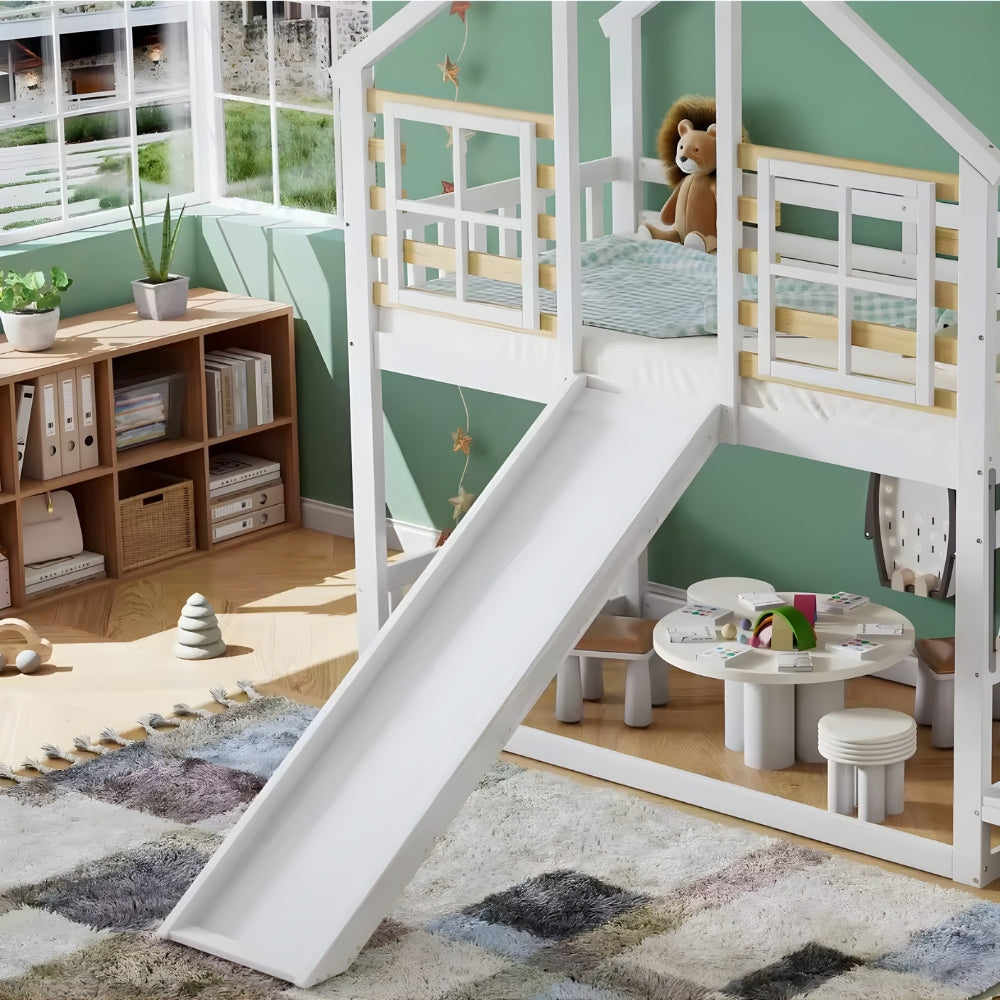 Lit Cabane Superposé Avec Toboggan - Capucine