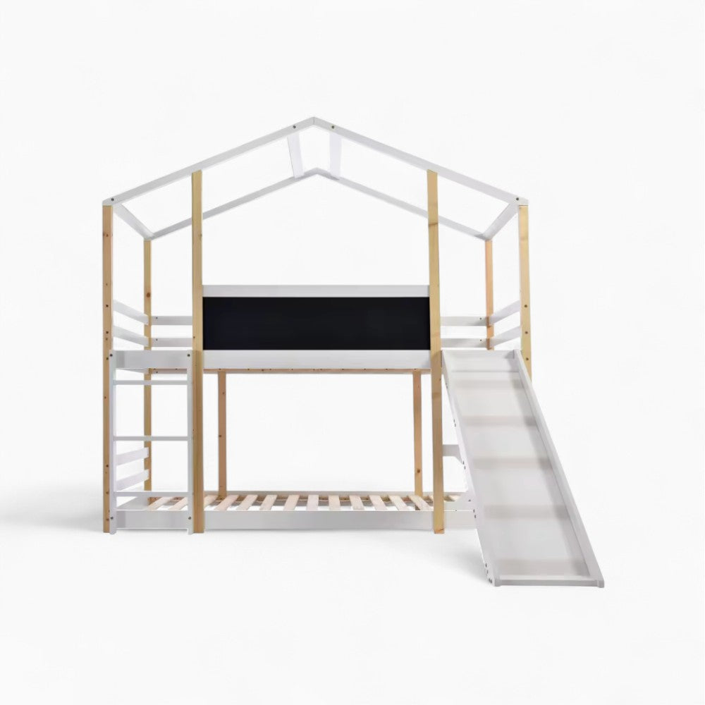 Lit Cabane Superposé Avec Toboggan - Élisa