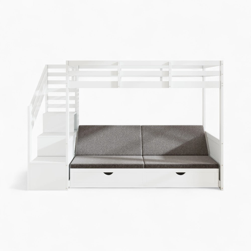 Lit Superposé Avec Bibliothèque Et Rangements - Victor