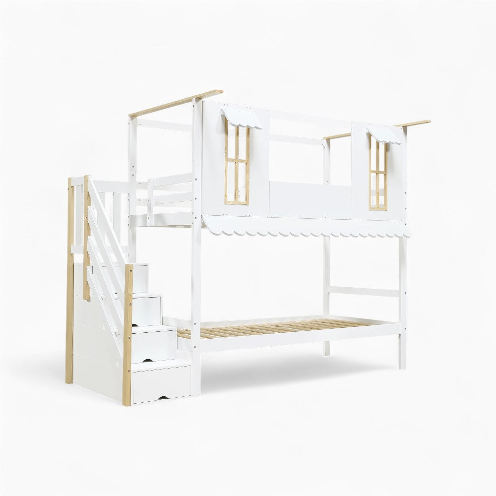 Lit Cabane Superposé Avec Rangement – Noa