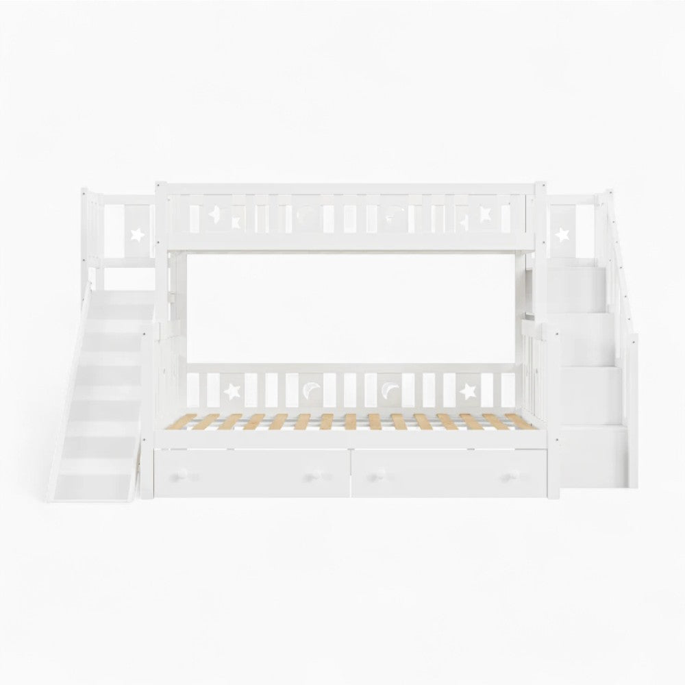 Lit superposé 3 Couchages Avec Rangements - Clara