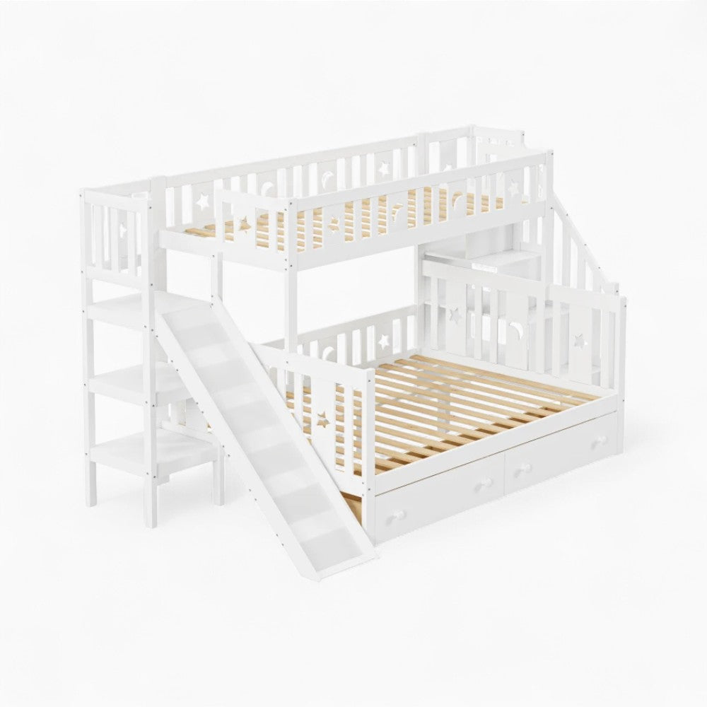 Lit superposé 3 Couchages Avec Rangements - Clara