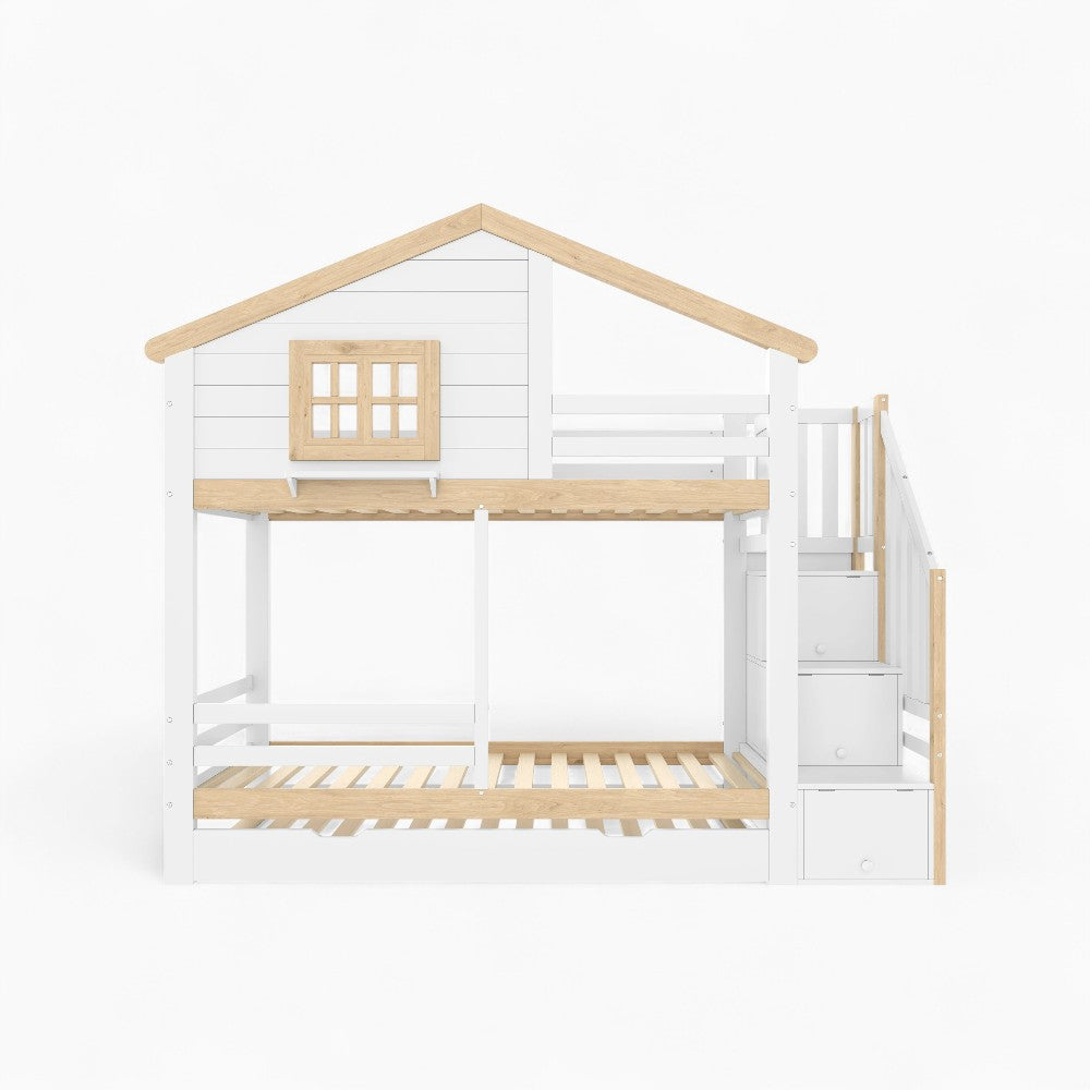 Lit Cabane Superposé Avec Rangements - Lilou