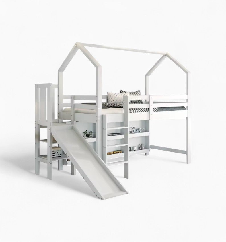 Lit Cabane En Hauteur Avec Toboggan - Lucie