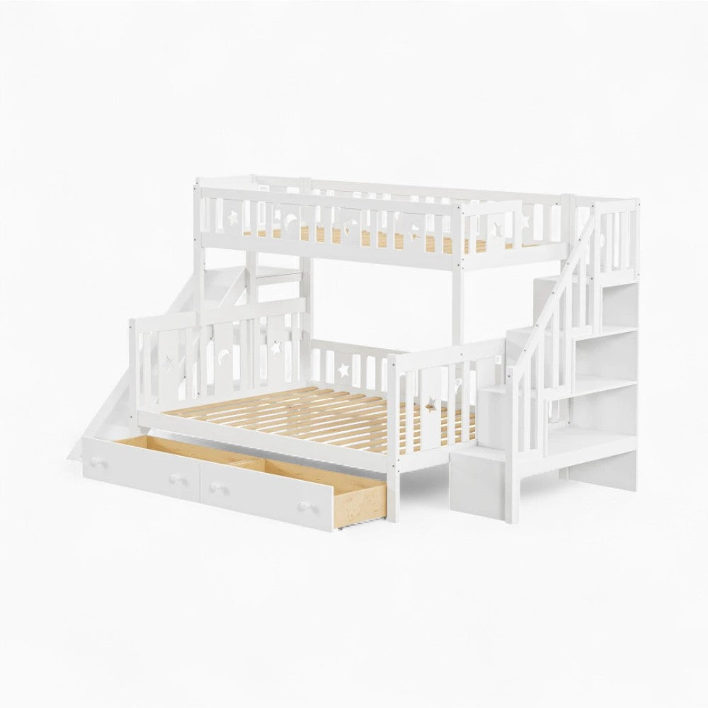 Lit superposé 3 Couchages Avec Rangements - Clara