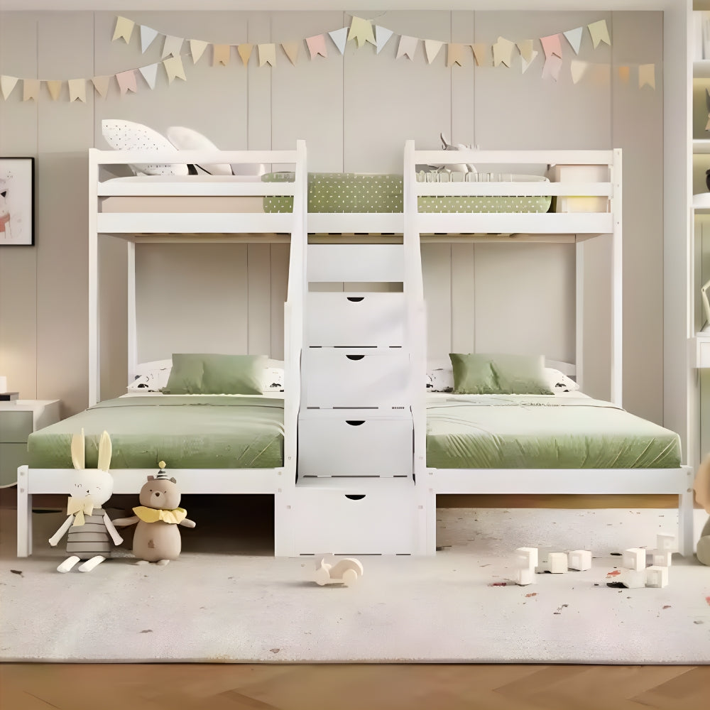 Lit Superposé 3 Couchages Avec Rangements - Mathilde