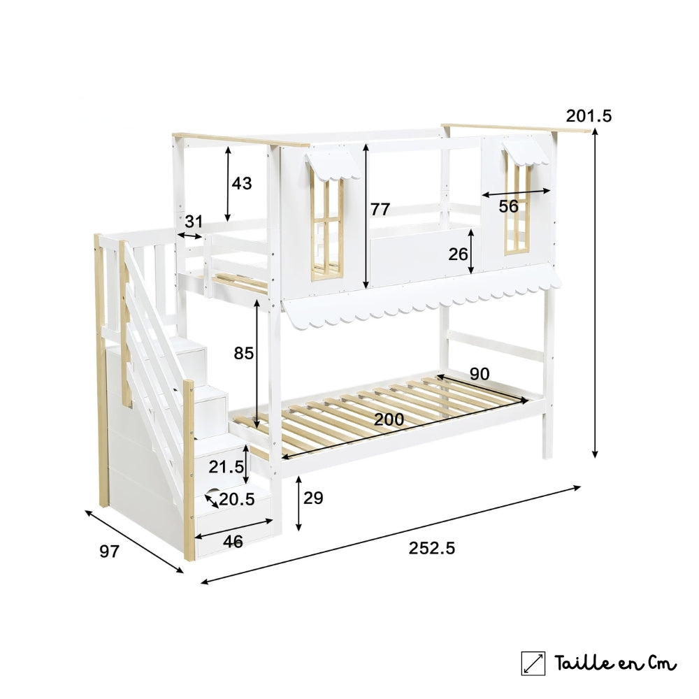 Lit Cabane Superposé Avec Rangement – Noa