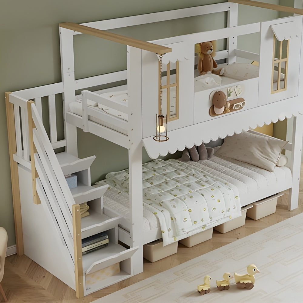Lit Cabane Superposé Avec Rangement – Noa