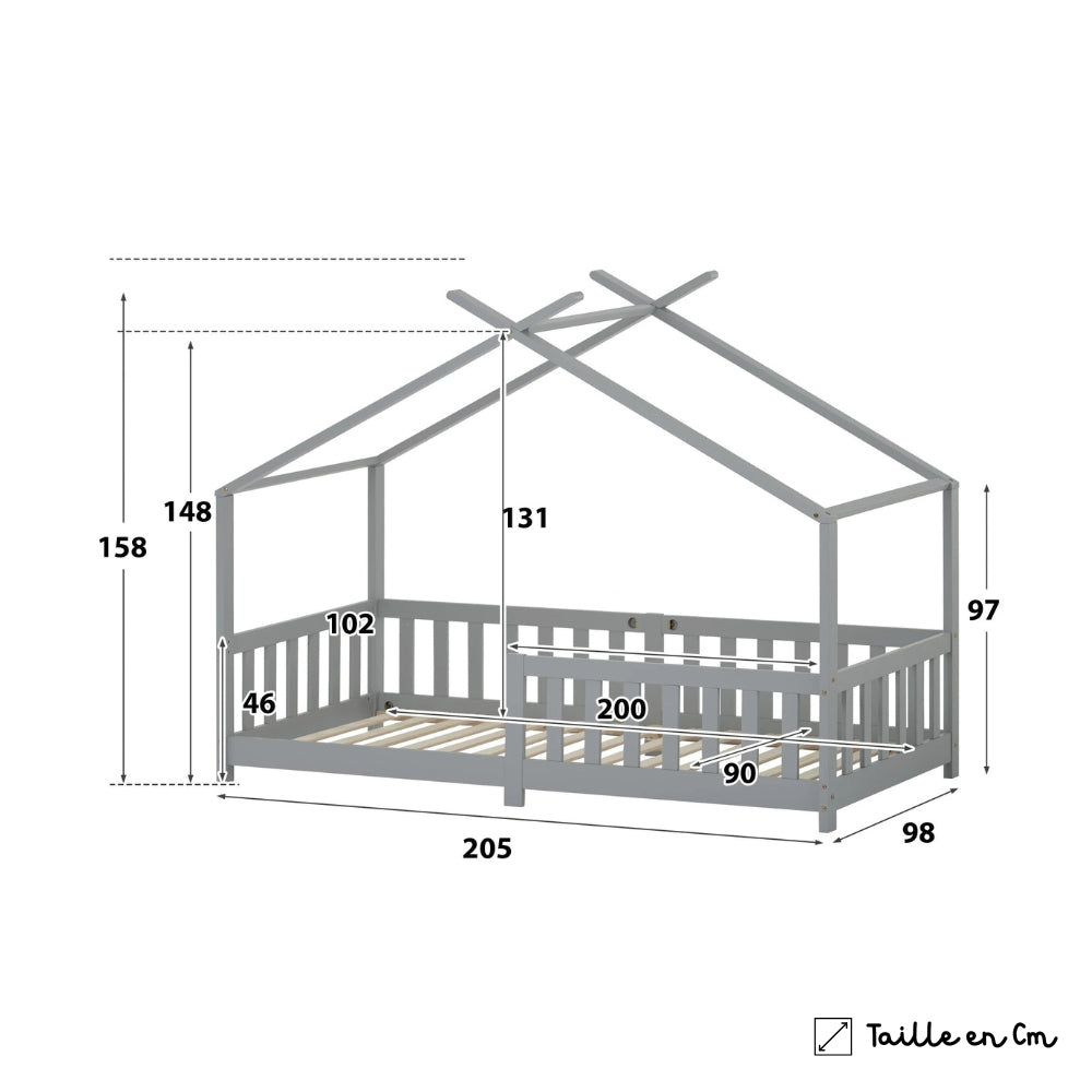 Lit Cabane Gris - Oscar