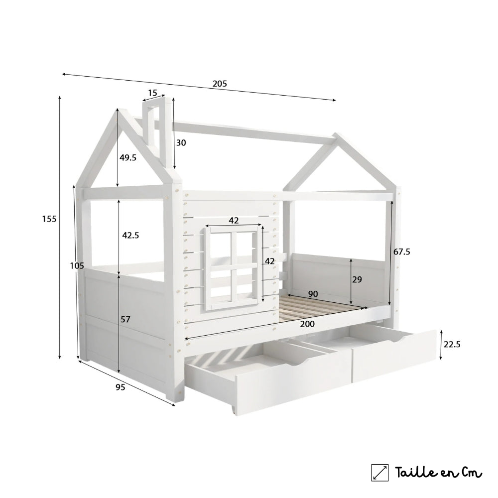 Lit Cabane Avec Fenêtre - Léna