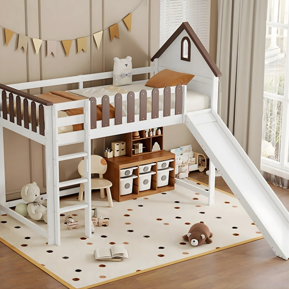 Lit Cabane En Hauteur Avec Toboggan - Timéo