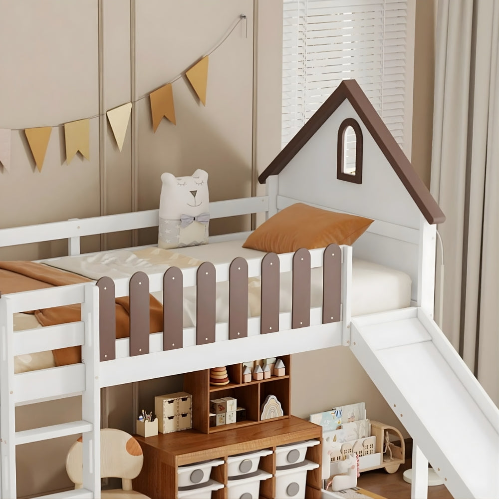 Lit Cabane En Hauteur Avec Toboggan - Timéo