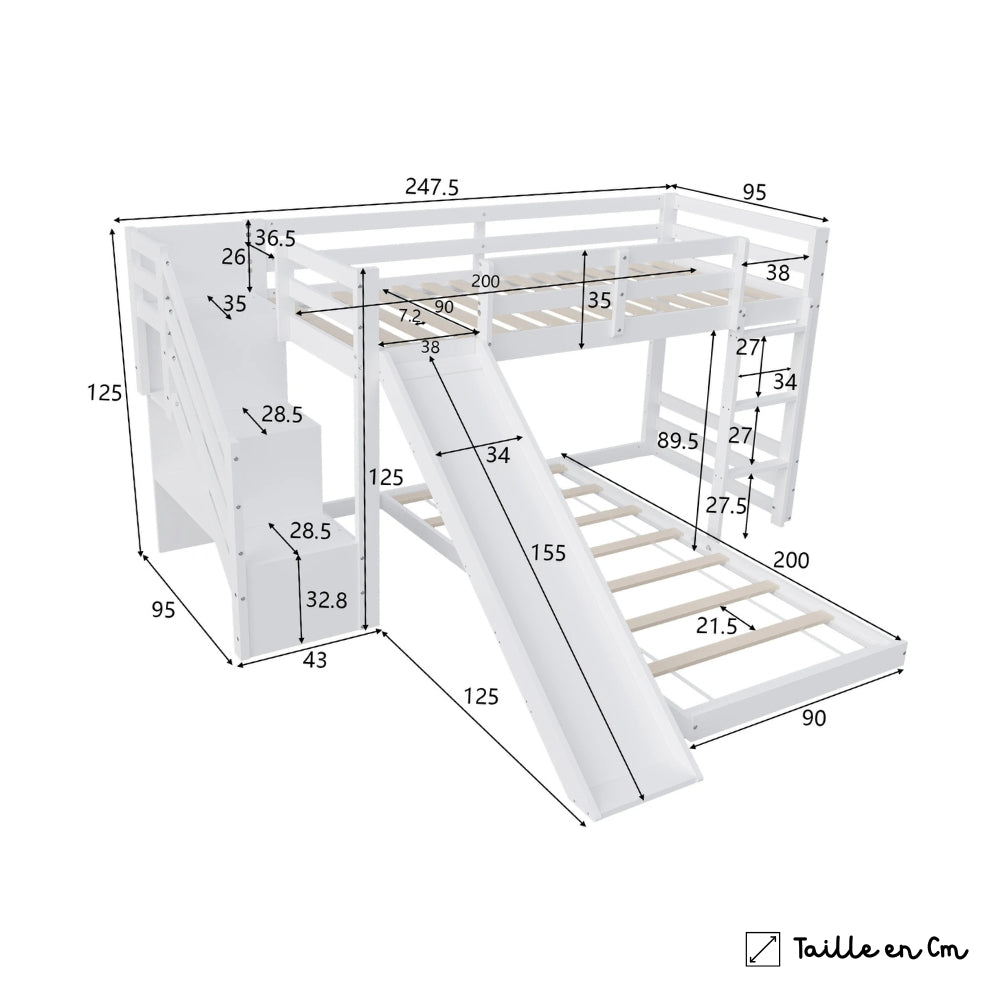 Lit Superposé 2 Couchages - Raphaël