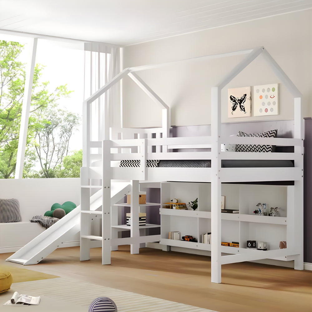 Lit Cabane En Hauteur Avec Toboggan - Lucie