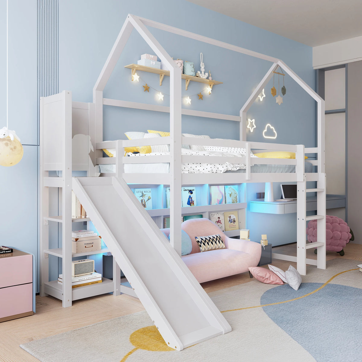 Lit Cabane Haut Avec Toboggan - Charlie