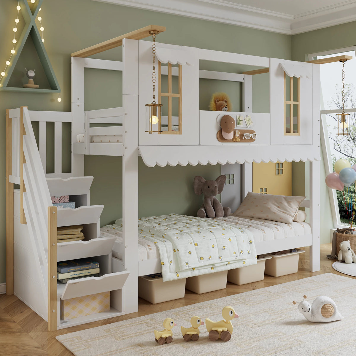 Lit Cabane Superposé Avec Rangement – Noa