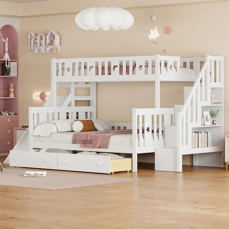 Lit superposé 3 Couchages Avec Rangements - Clara
