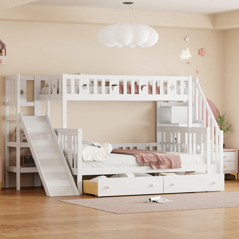 Lit superposé 3 Couchages Avec Rangements - Clara