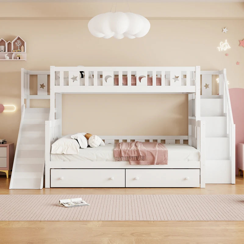 Lit superposé 3 Couchages Avec Rangements - Clara