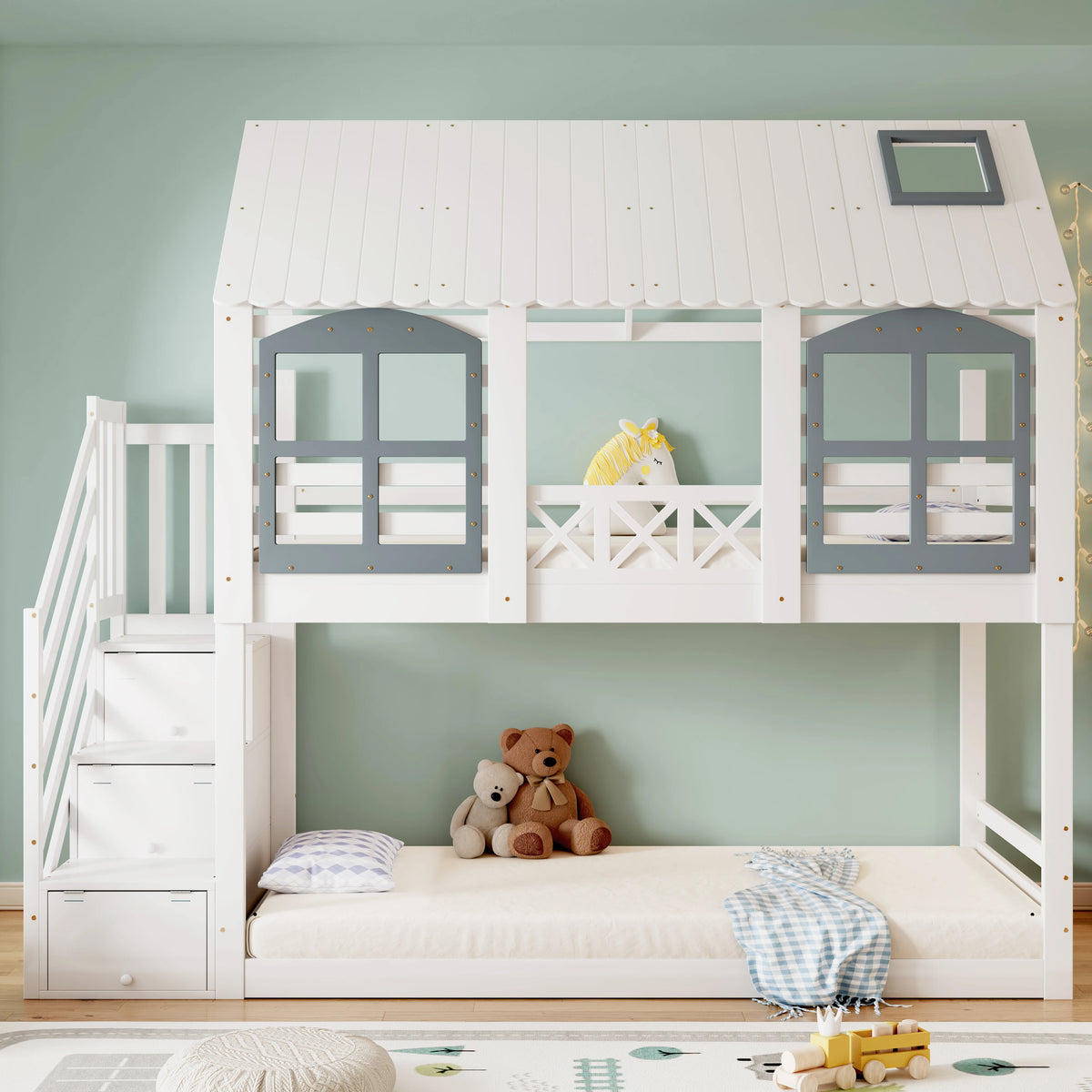 Lit Cabane Maison Superposé - Arsène